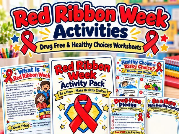 Red Ribbon Week Worksheets & Activities