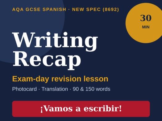 AQA GCSE Spanish (NEW SPEC 8692) – 30-Minute Writing Exam Revision Lesson