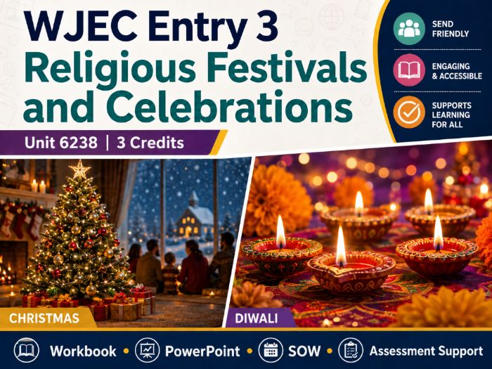 WJEC Entry 3 Religious Festivals and Celebrations Workbook | Unit 6238