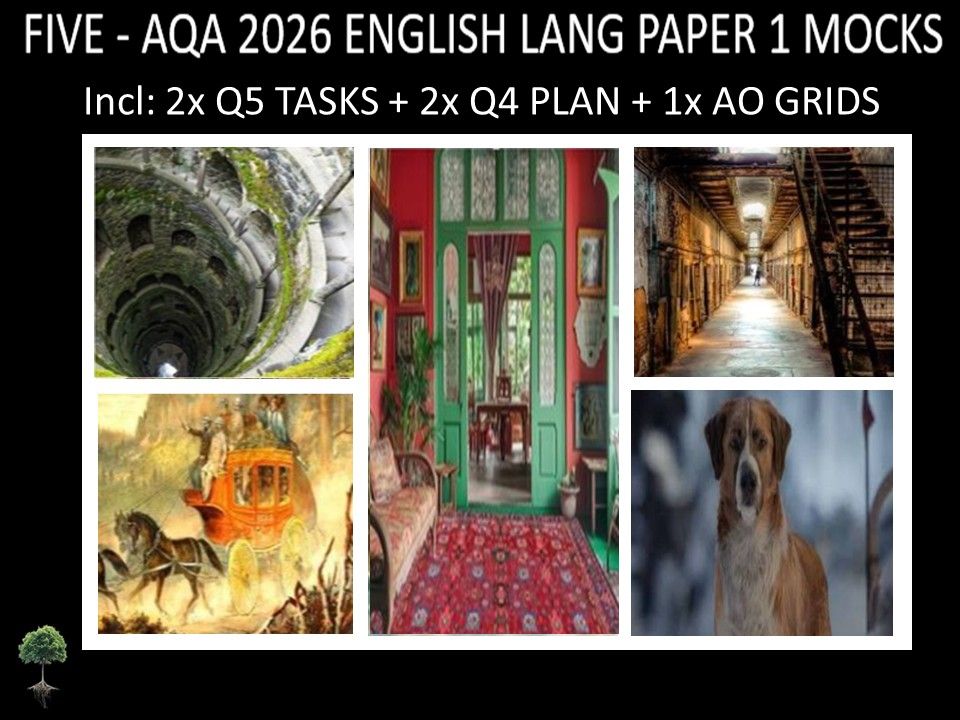 FIVE - AQA PAPER 1 | 2026 FULL MOCKS | Q5 TASKS | Q4 PLAN | AO GRIDS