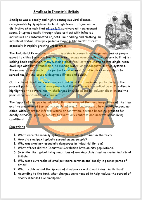 OCR Entry Level History - People's Health - Smallpox Lesson | Teaching ...