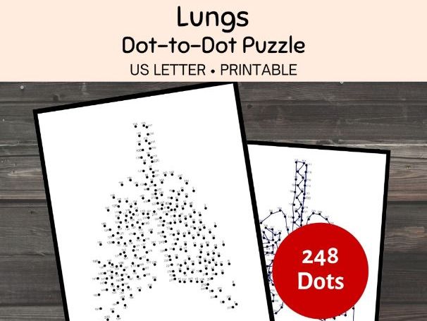 Lungs Dot-to-Dot Puzzle, Human Anatomy Science