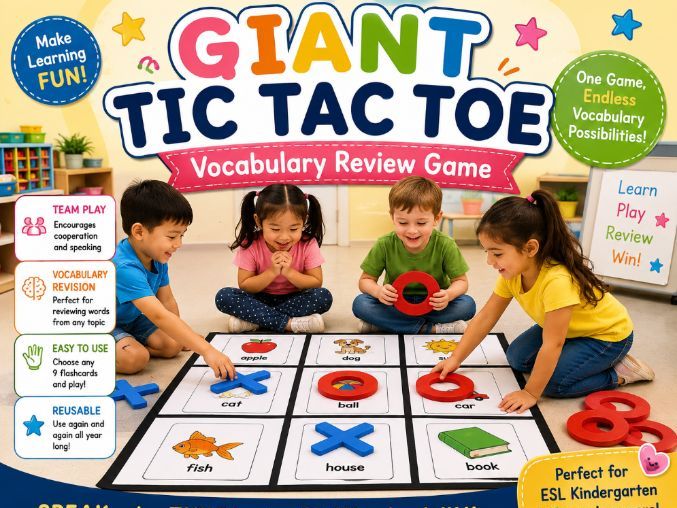 Giant Tic Tac Toe Vocabulary Review Game