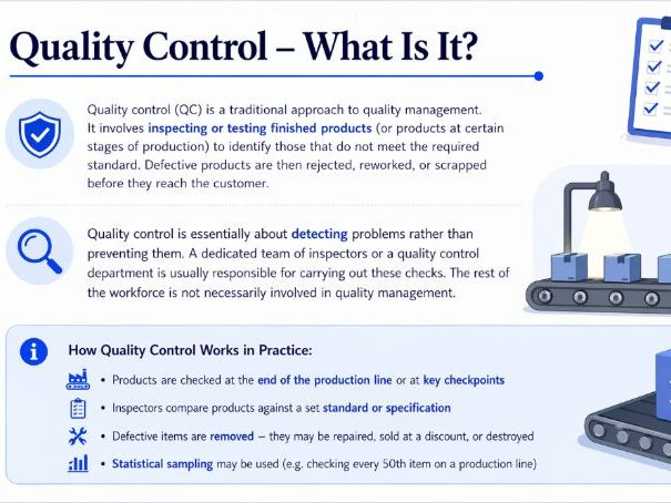 iGCSE Business - 4.3 Achieving Quality Production