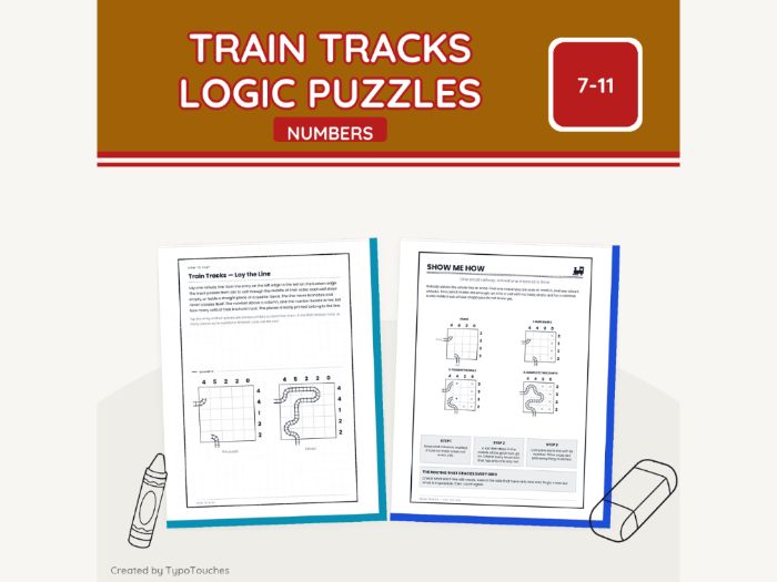 Train Tracks Logic Puzzles | 10 Sheets