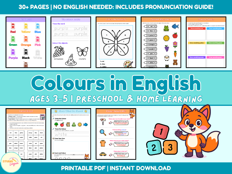 ESL Colours Pack | EYFS Workpack | KS1 | English Games & Activities for Early Years | Homeschool PDF