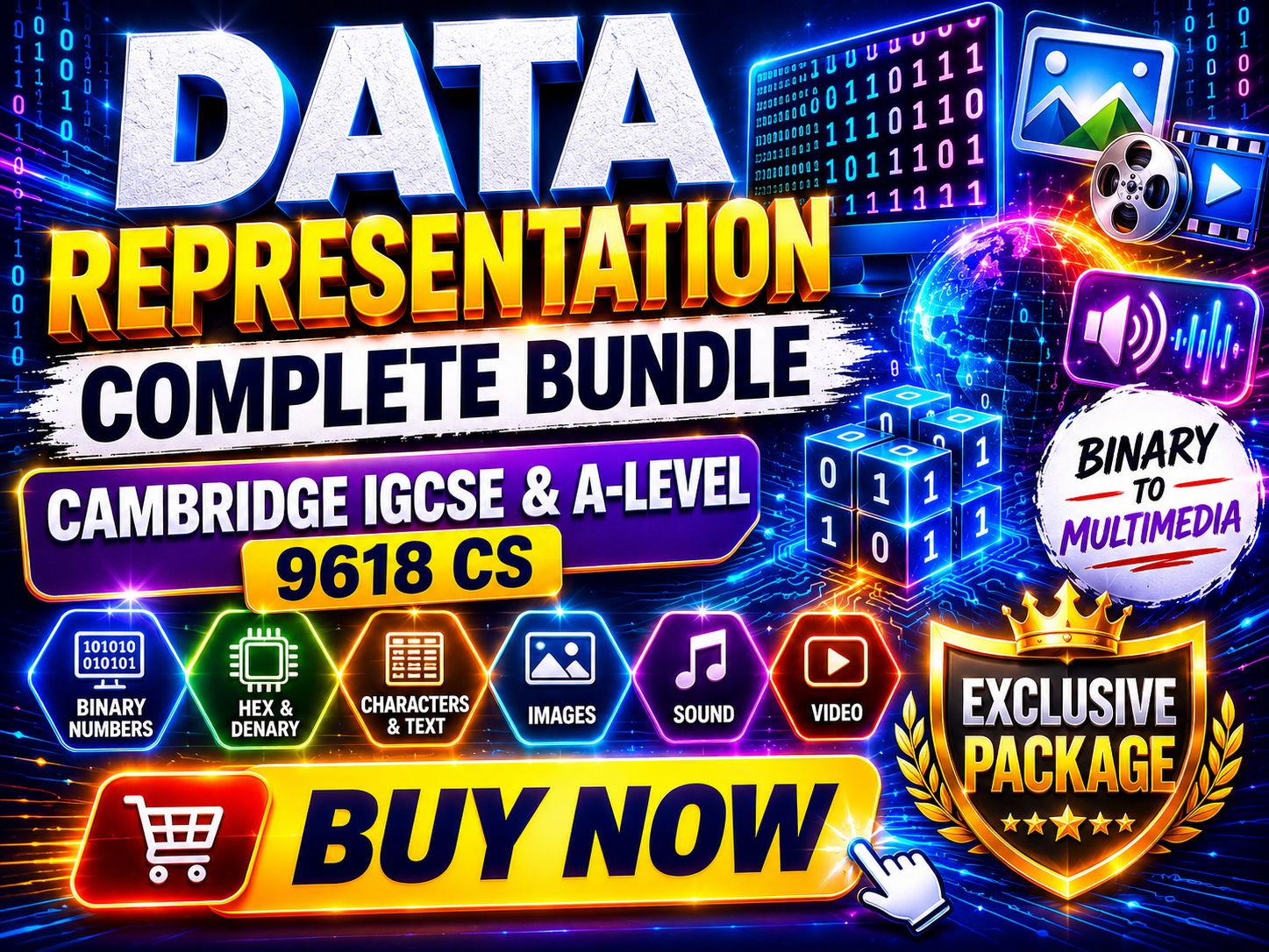 Data Representation Complete Bundle | Cambridge IGCSE & A-Level 9618 CS | Binary to Multimedia