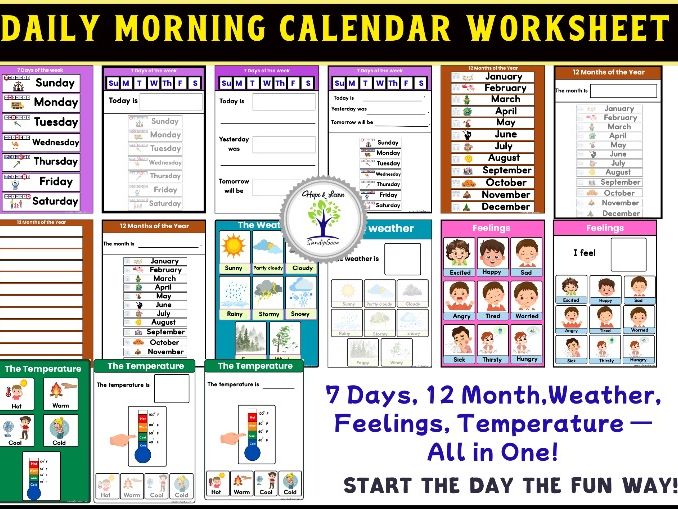 Daily Morning Meeting Calendar Visual Worksheet