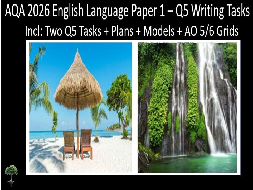Two Q5 Writing Tasks AQA 2026  English Language Paper 1 | Plans, AO Grids, Models