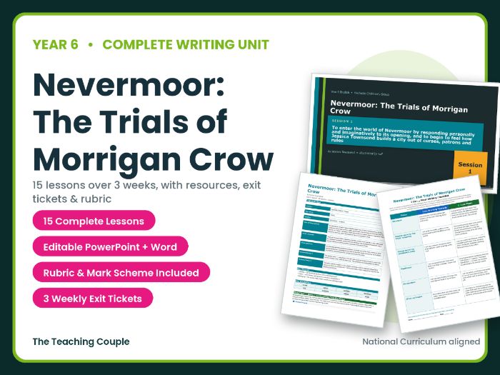 Nevermoor: The Trials of Morrigan Crow | Year 6 English Unit | 15 Complete Lessons + Resources