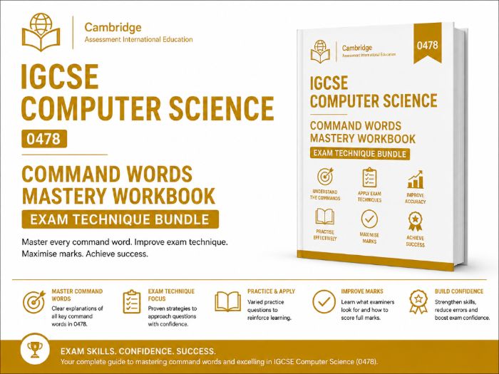 IGCSE Computer Science 0478 Command Words Mastery Workbook | Exam Technique Bundle