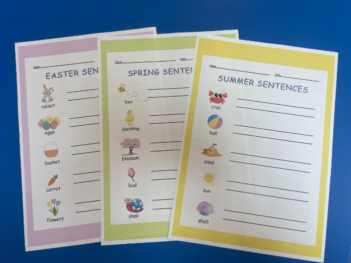 Sentence Prompts - Spring, Easter and Summer - 3 Pages