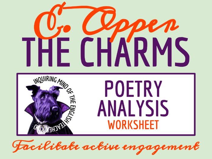 "The Charms" by Emma A. Opper Gothic Poem Analysis Worksheet | Supernatural Romance Poetry