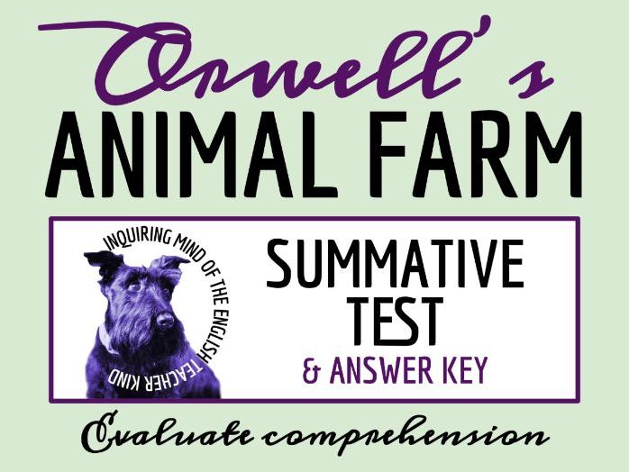 Animal Farm Test and Answer Key with Study Guide and Essay Rubric | Final Exam
