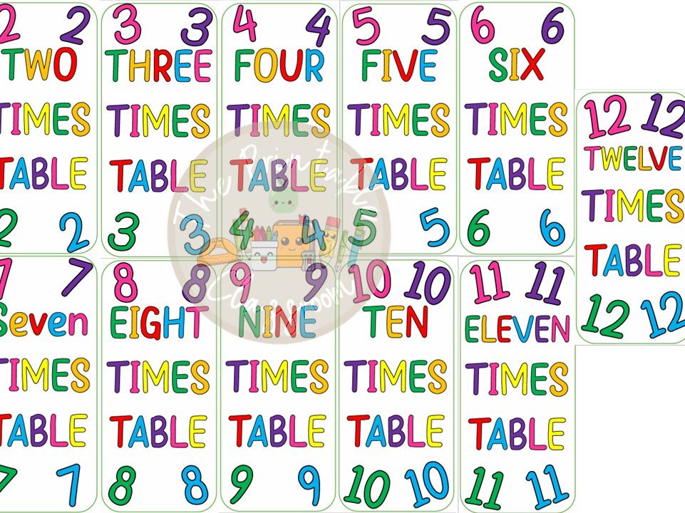 times tables leaflet/activity booklet
