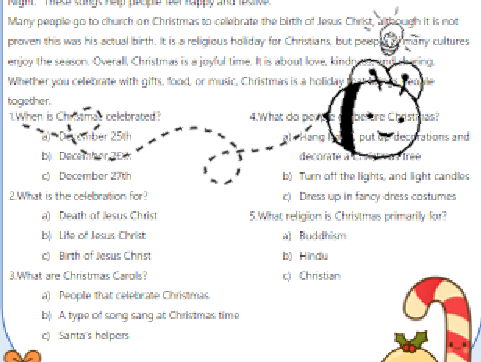 Christmas Comprehension Worksheet
