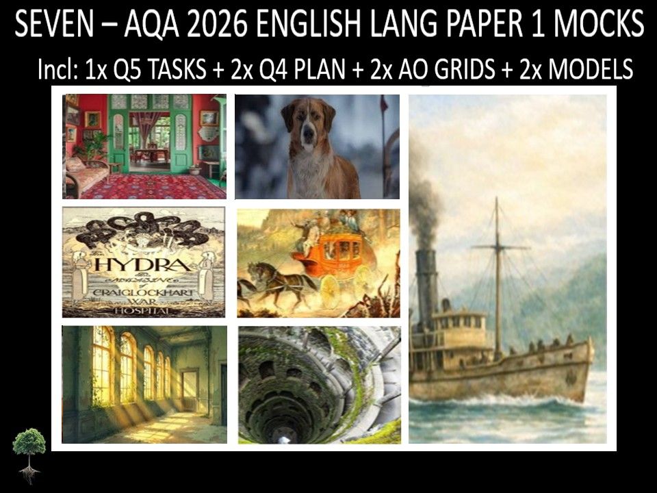 SEVEN - AQA PAPER 1 | 2026 FULL MOCKS | Q5 TASKS | Q4 PLAN | AO GRIDS | MODELS