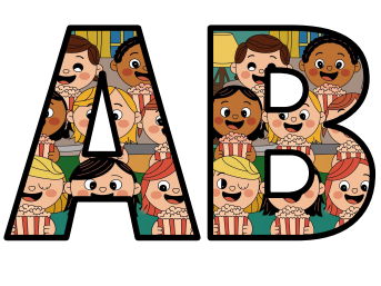 Popping into Kindergarten Fun Kindy Lettering Set Display Title Letters Numbers Signs