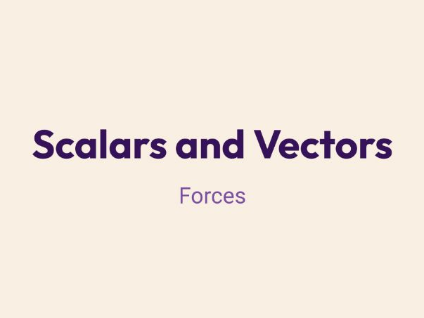 AQA GCSCE 6.5.1.1 Scalars and Vectors