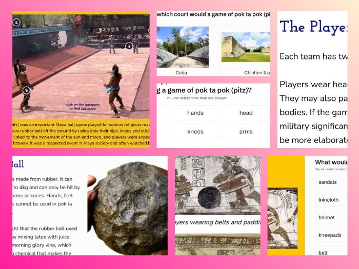 KS2 Maya Civilisation: Maya Ball Game  Interactive Hotspot Resource