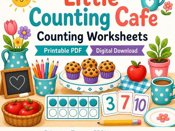 Little Counting Cafe | Counting Worksheets | Printable PDF | Digital Download