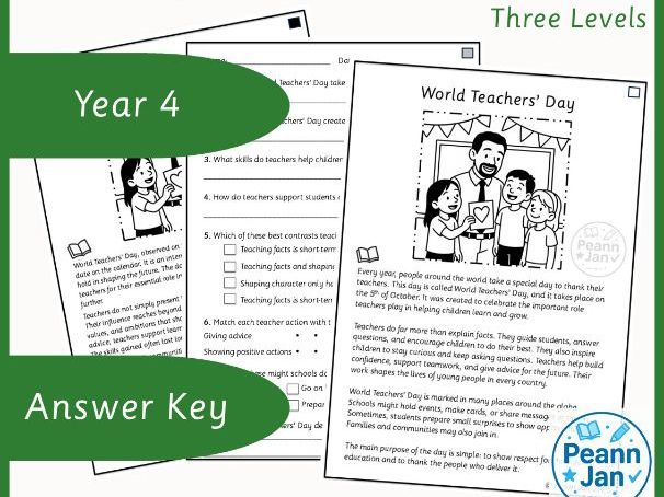 Year 4 Reading Comprehension - World Teachers' Day