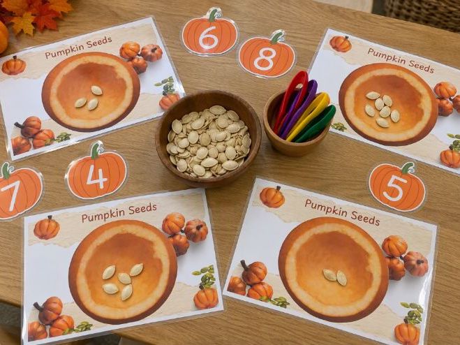 Halloween Pumpkin Seeds Counting Activity | Numbers to 20 | EYFS Maths & Fine Motor