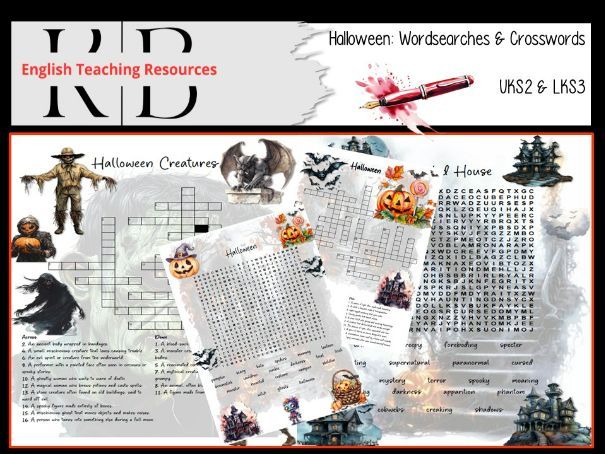 Halloween Starters:  Word searches and Crosswords