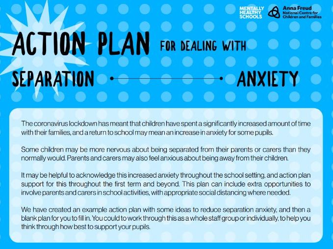 Action plan for managing separation anxiety