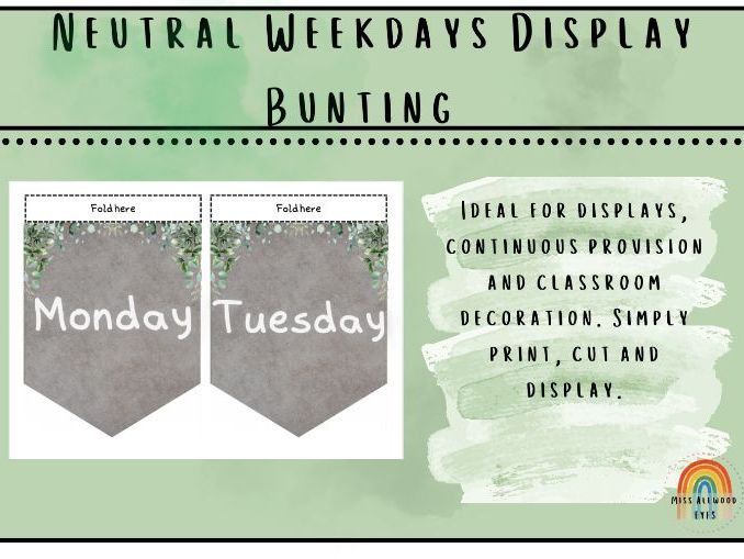 Neutral Days of the Week Bunting