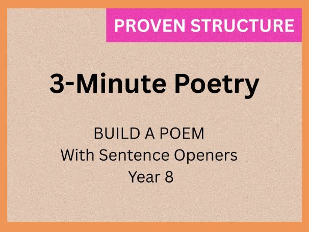 Poetry Lesson: Sentence Openers & Variety | 3 Minutes | Year 8 (KS3)