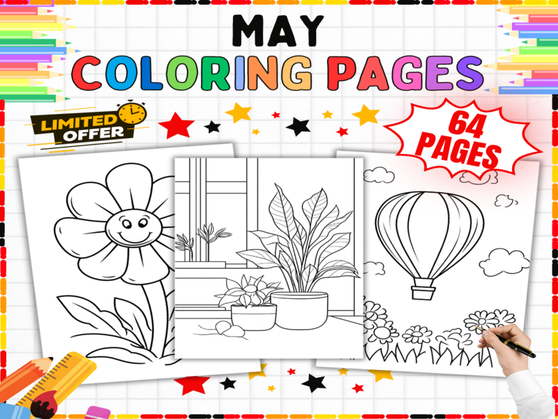 May Colouring Pages | Spring Activities & Seasonal Scenes for Creative Early Years Learning Fun