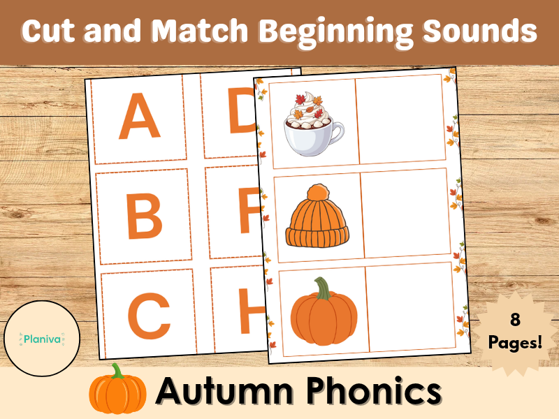 Autumn Phonics – Cut and Match Beginning Sounds