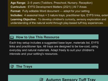 Seasons & Nature Tuff Tray Guide