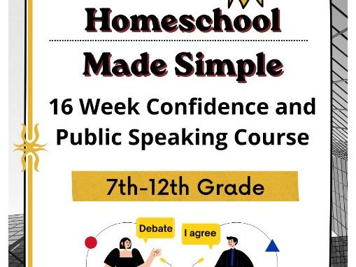 16 Week Public Speaking Course | Grades 7th-12th