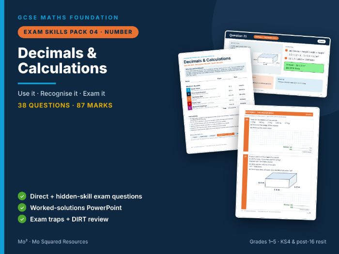 Exam Skills Pack 04: Decimals & Calculations – GCSE Maths Foundation