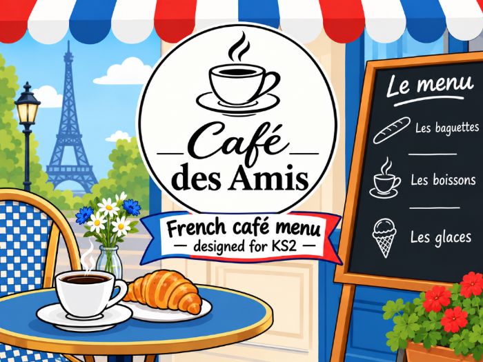 Café des Amis - French café menu (Primary MFL KS2)