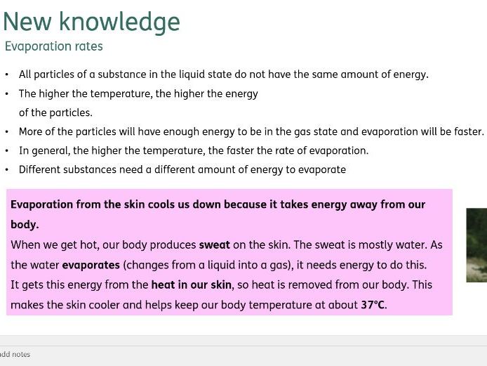 Lesson Chemistry KS3 Activate - C1.5 Boiling and evaporation