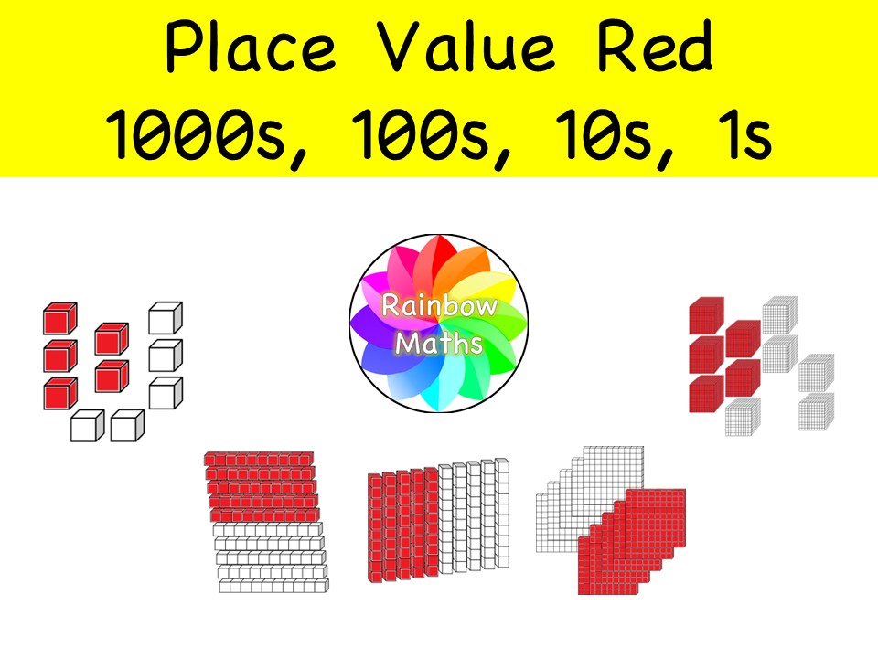 4 Digit Place Value Red Blocks 50 Maths Clipart Years 1 to 3