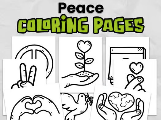 Peace Colouring Pages | Kindness & PSHE Activity | EYFS & KS1 Printable Worksheets
