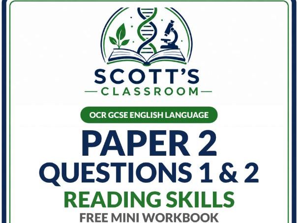 FREE OCR GCSE English Paper 2 Q1 & Q2 Skills