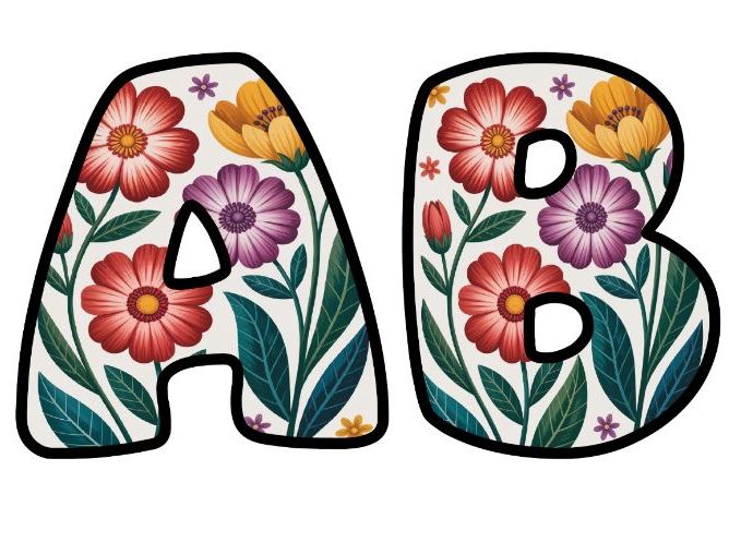 Bloom Where You Are Planted Flowers Display | Lettering Set | Upper & Lowercase, 0-9 and Signs