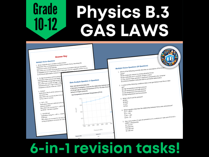 IB DP Physics: B.3 Gas Laws – Quiz & Revision Worksheets (2026)