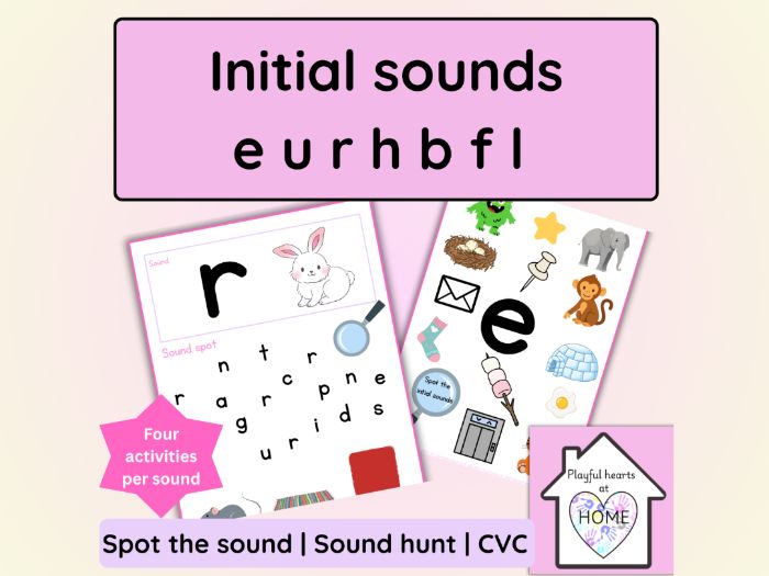 Initial sounds activity e u r h b f l