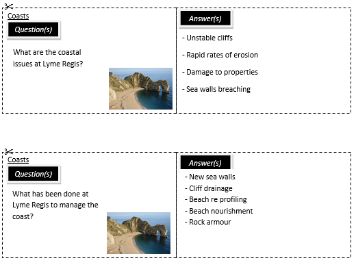 New AQA 9-1 Geography revision cards for Paper 1