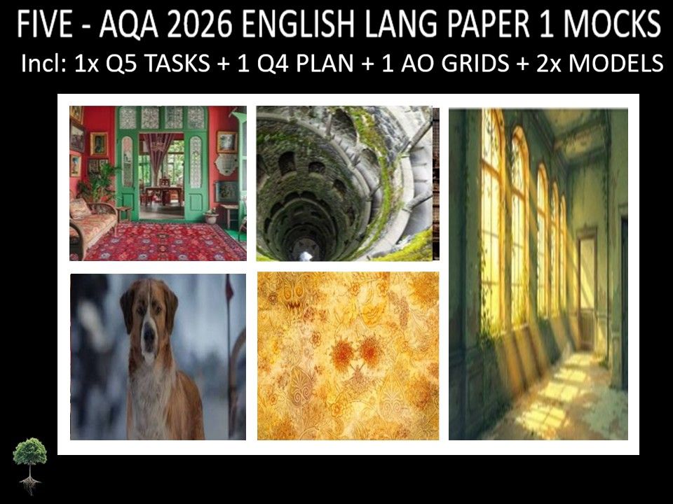 FIVE - AQA PAPER 1 | 2026 FULL MOCKS | Q5 TASKS | Q4 PLAN |AO GRIDS | MODELS