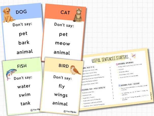 Pets Animals Taboo Game – ESL Speaking Activity | Vocabulary Game | No Prep | KS2