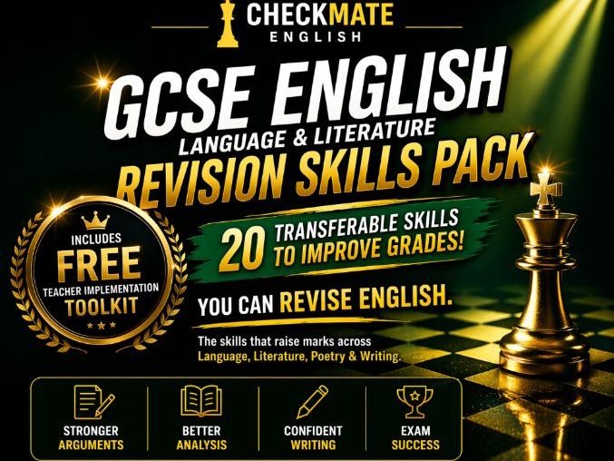 GCSE English Language & Literature Revision Skills Pack 20 Transferable Skills to Improve Grades | C