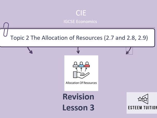 CIE IGCSE Economics Topic 2- 2.7-2.9 Revision PPT