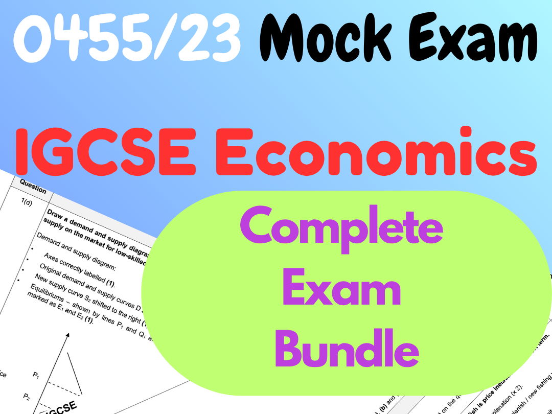 3rd IGCSE Economics 0455/23 Bundle: QP+MS+Answer book (Word & PDF)